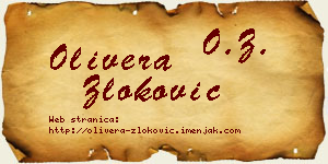 Olivera Zloković vizit kartica